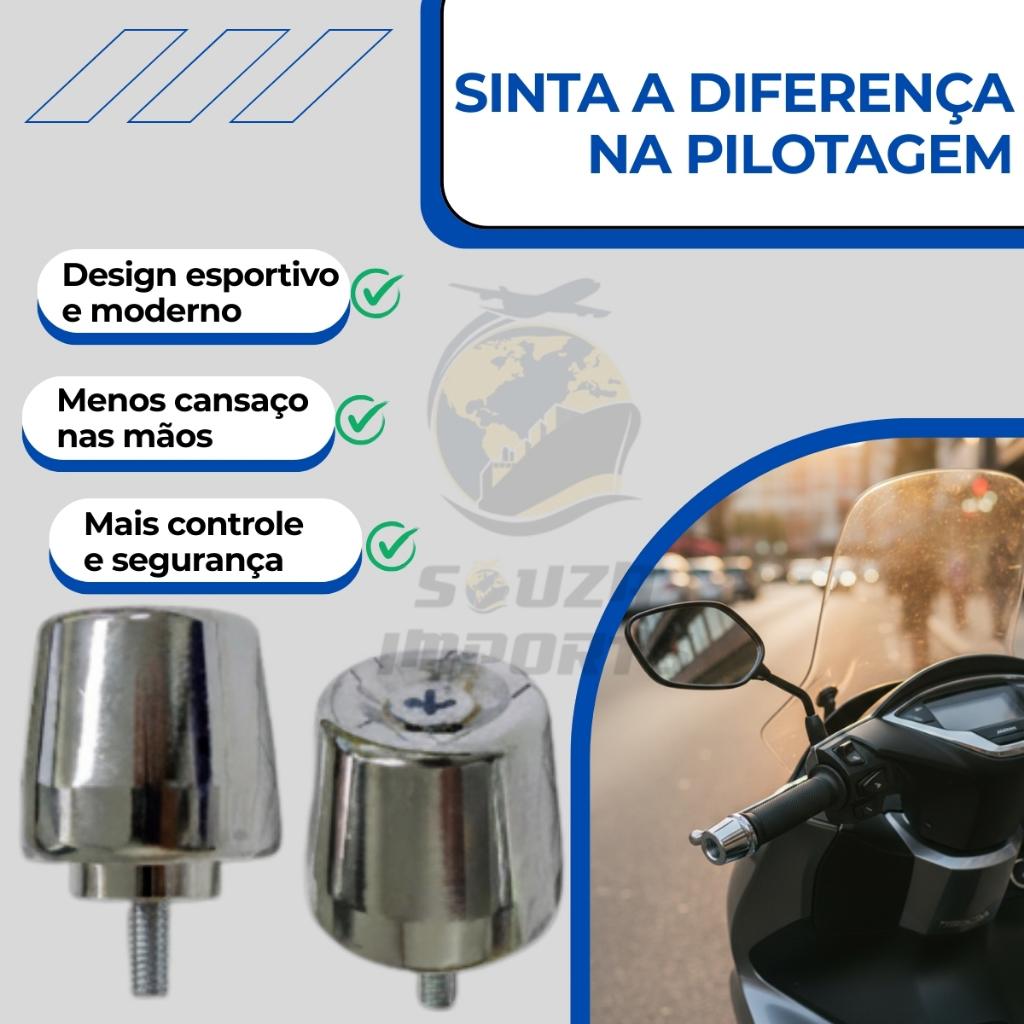 Par Retrovisor Espelho Fixo F800 Rosca Honda Fan + Manopla Vazada Luva 160 Cargo +par Peso De Guidão