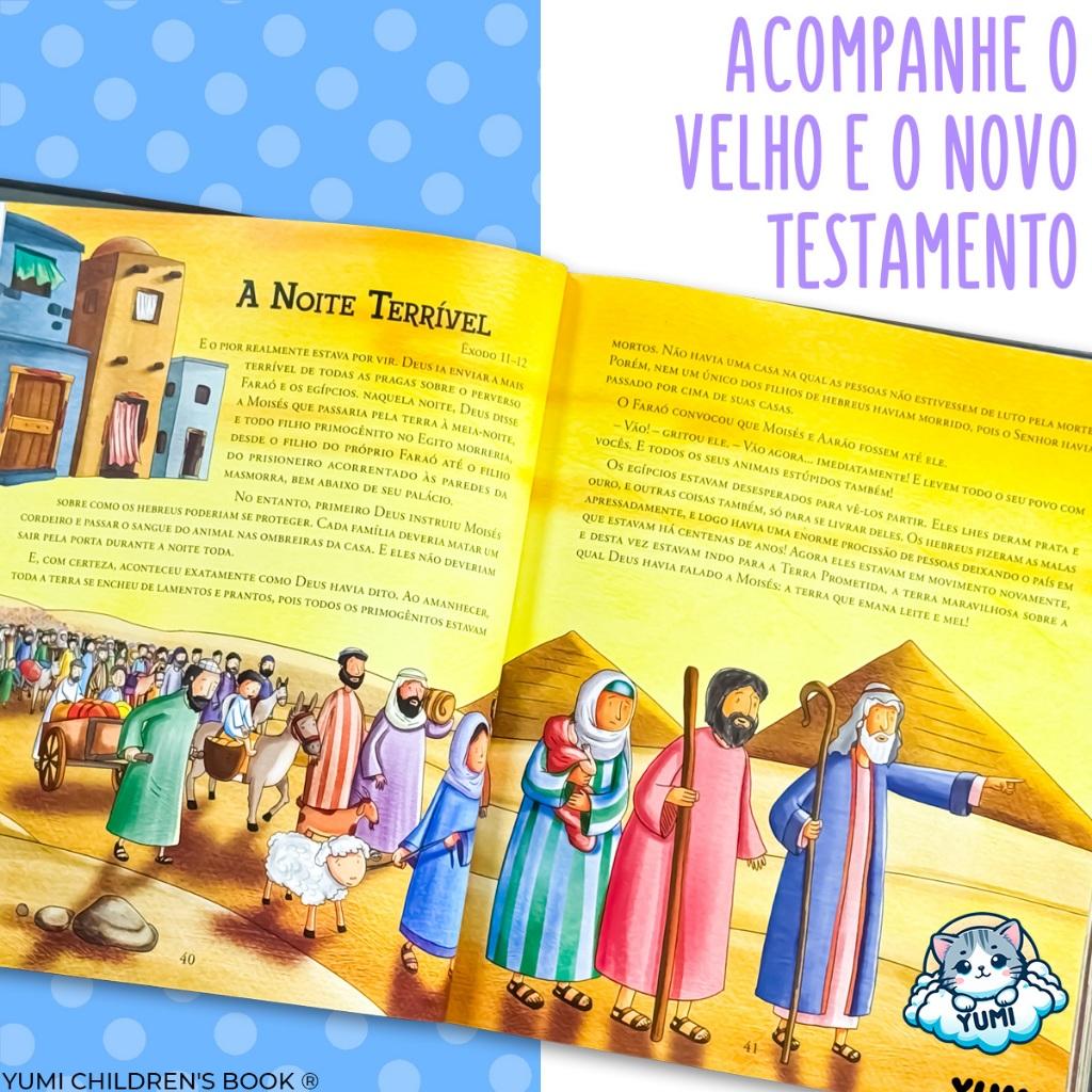 A Bíblia Da Criança Livro Infantil 100 Histórias Da Bíblia Ilustrada Edição Capa Dura Grande Premium