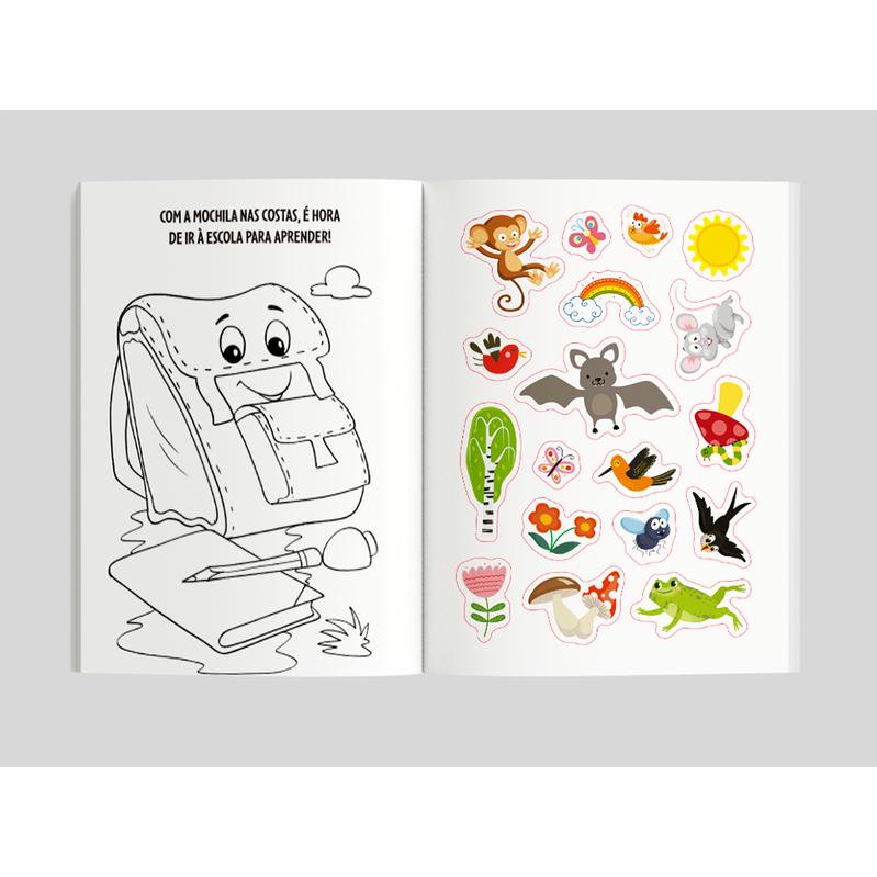 Livro De Colorir Com Adesivos - 1001 Adesivos - Alimentos