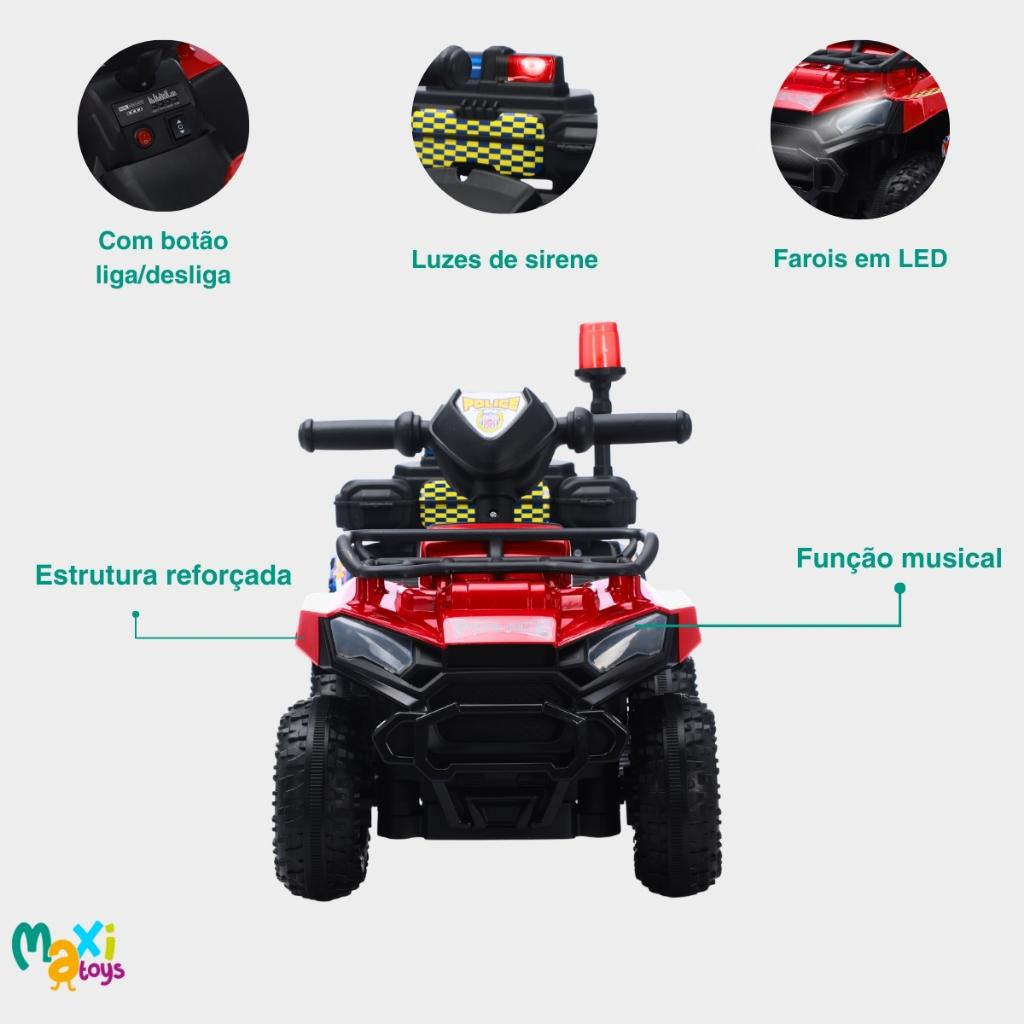 Carro Elétrico Infantil Policial 6v Frente/ré Maxi Toys