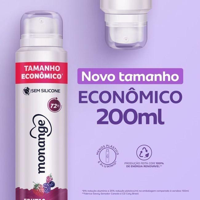 Desodorante Antitranspirante Monange Aerossol Frutas Vermelhas Com 200ml