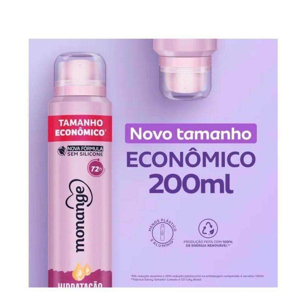 Desodorante Antitranspirante Monange Aerossol Hidratação Intensiva Com 200ml