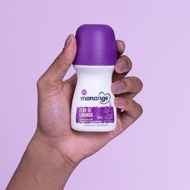 Desodorante Antitranspirante Monange Roll-on Flor Lavanda Com 50ml
