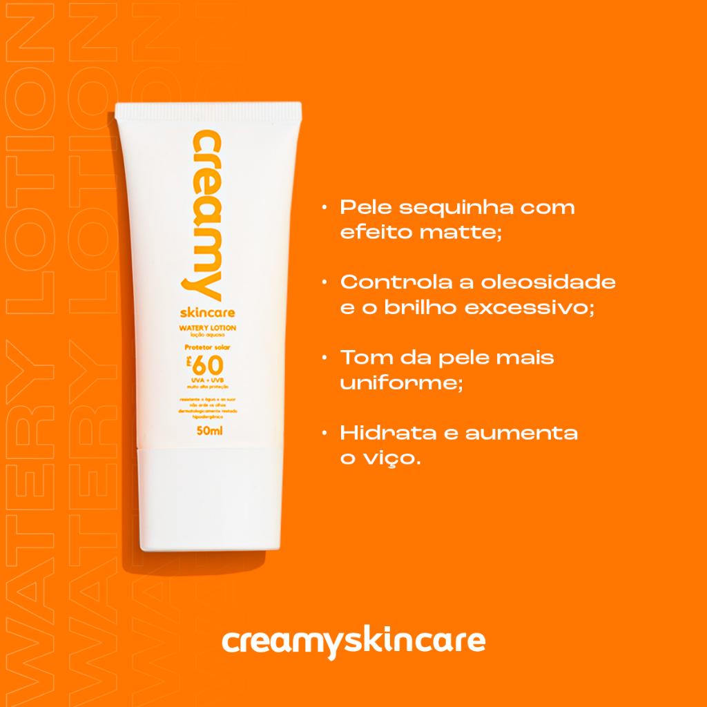 Protetor Solar Facial - Fps60 - Watery Lotion - Creamy Skincare - 50ml