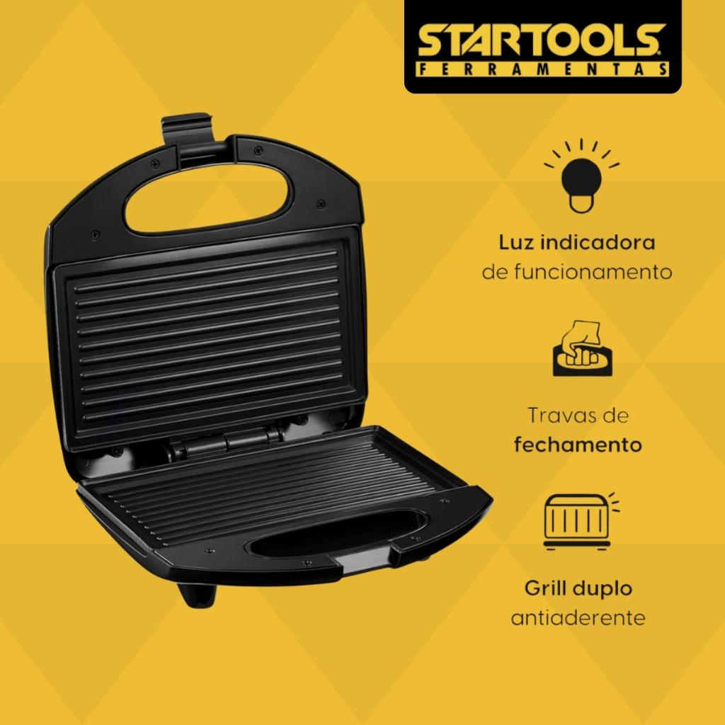 Sanduicheira 2 Em 1 Eletrica Antiaderente 750w Inox 110v Chapa Misto Quente Aço Inox