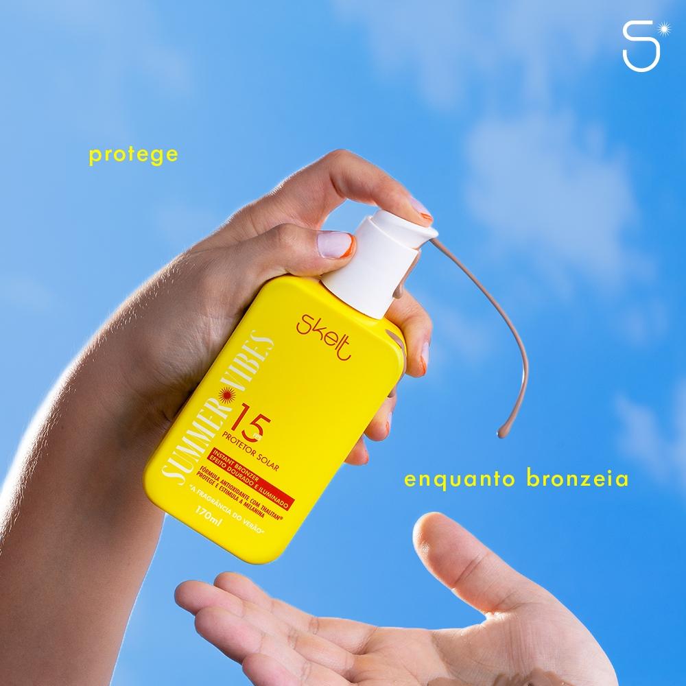Protetor Solar Com Instant Bronzer FPS 15 - Summer Vibes - 170ml - Skelt
