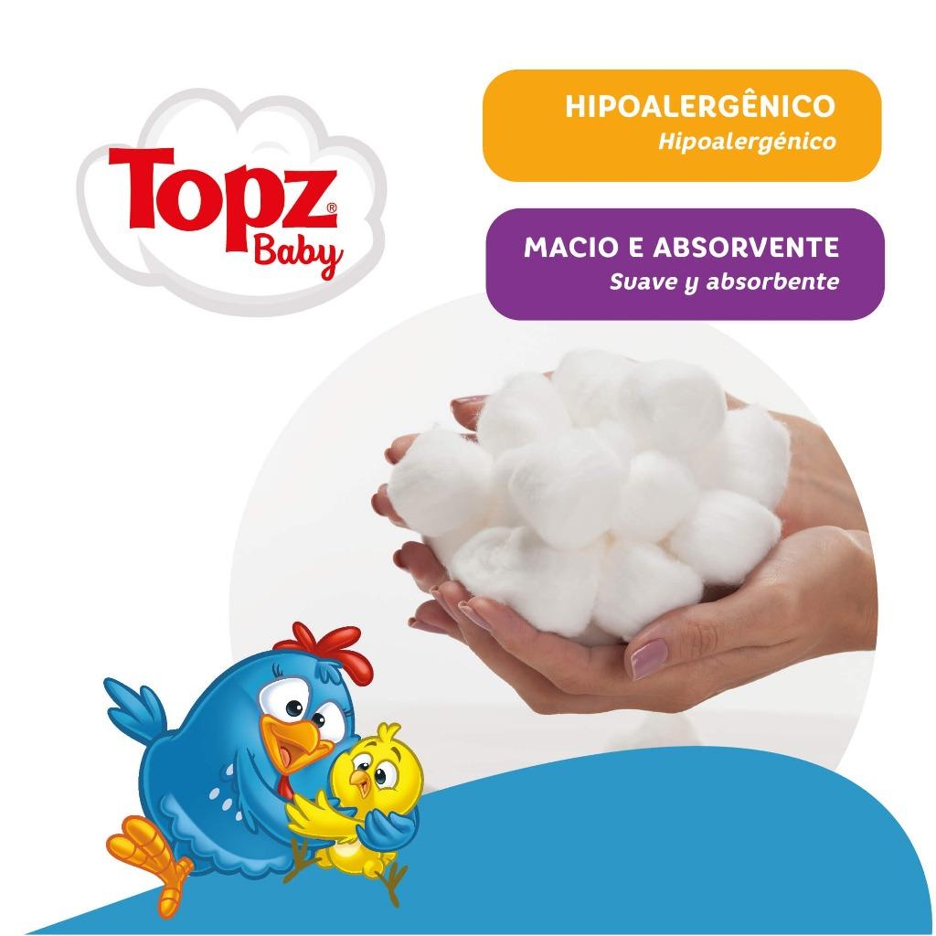 Algodão Bolas Topz Baby Galinha Pintadinha Com 50g