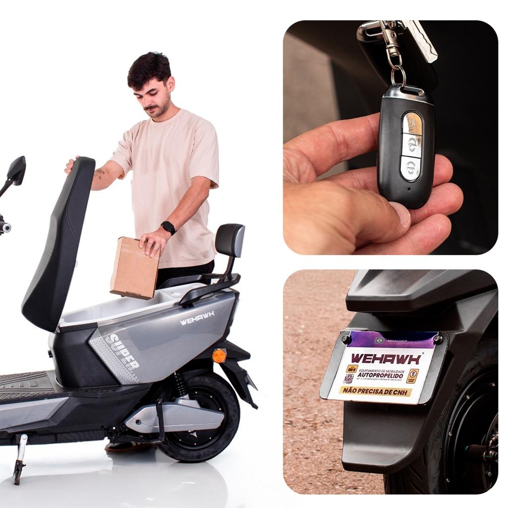 Scooter Moto Elétrica Wehawk Super Wx-05g 1000w 60V 20ah Bateria De Chumbo