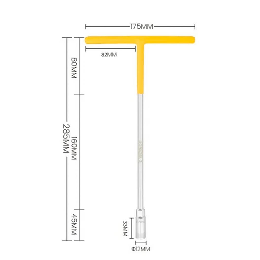 Chave Canhão T Longa Tipo Extensor Em Aço Cr-v Cromo Vanádio Profissional Vários Tamanhos A Escolha