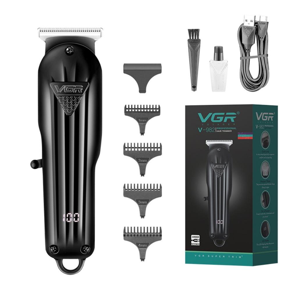 Máquina De Cortar Cabelo Profissional Vgr Oi Vida Oiv-982 LED Bivolt Lâmina T 600mah