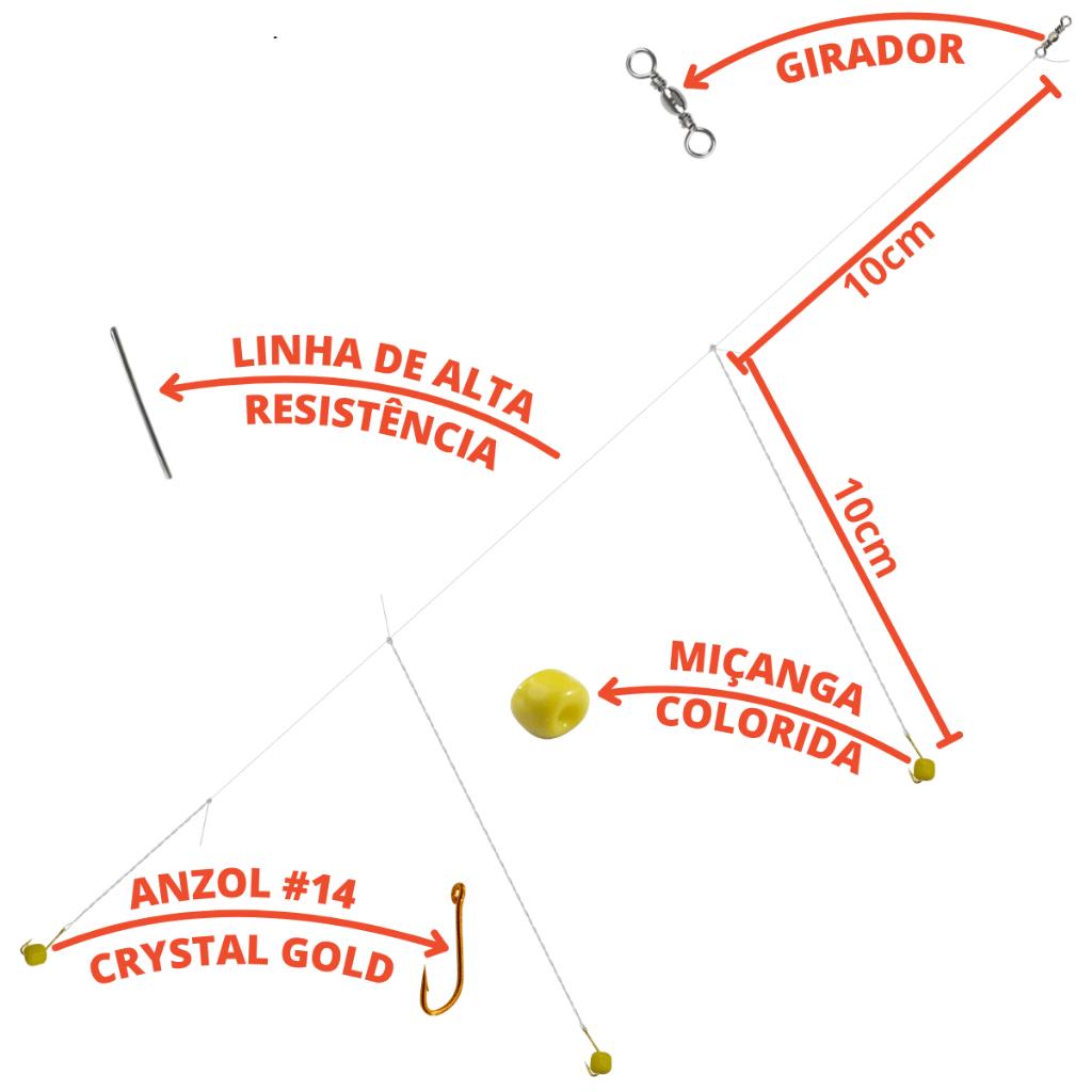 Chicotinho Para Lambari 3 Anzóis C/Missanga Cartela 1pç Summer