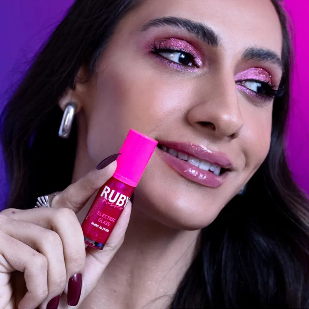 Gloss Labial Glitter Ruby Kisses Electric Glaze Fúcsia 6ML