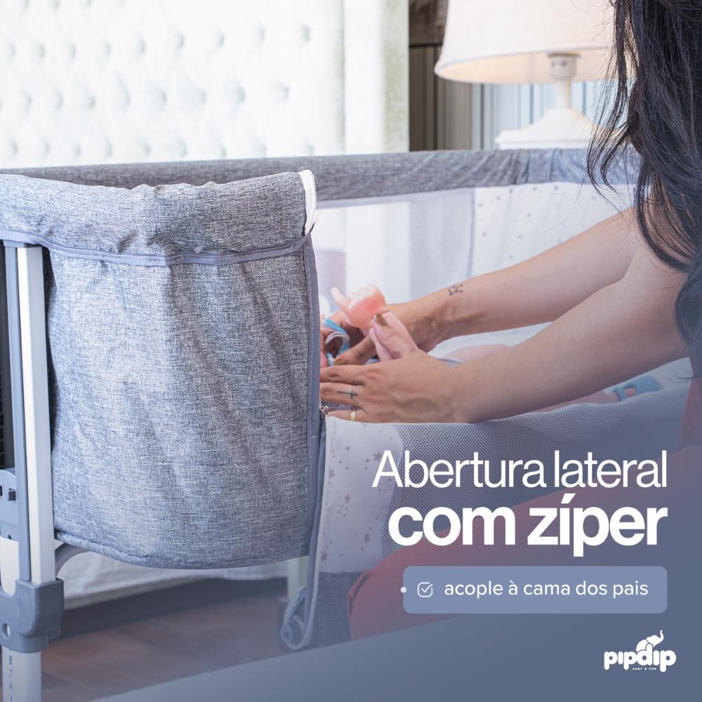 Berço De Balanço Bebês Colchão Mosquiteiro Cesto Até 50kg Ergonômico Tubo De Ferro Poliéster Pipdip