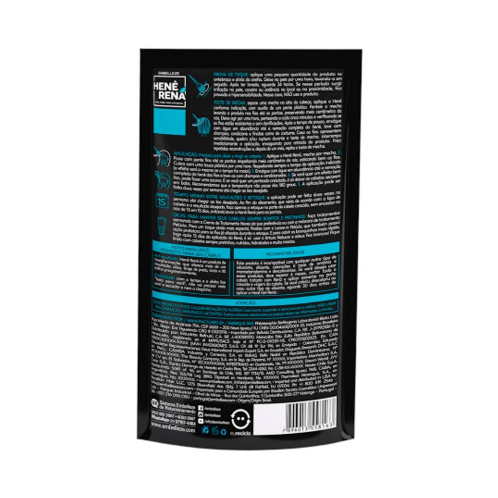 Alisante Henê Rená Preto Azulado Pouch Embelleze 180G