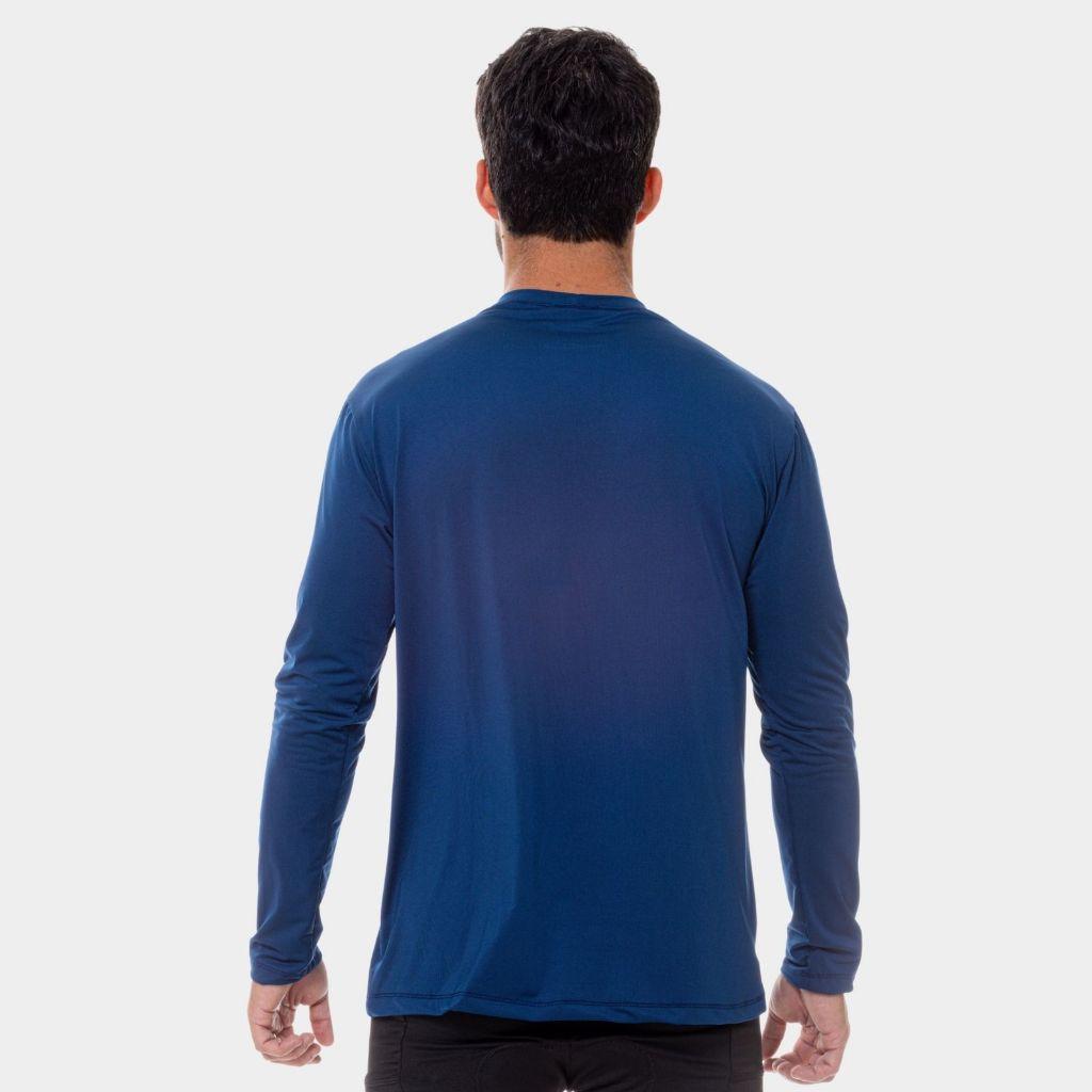 Camisa Manga Longa Masculina Térmica Segunda Pele Proteção Uv Multifunções Verão Inverno