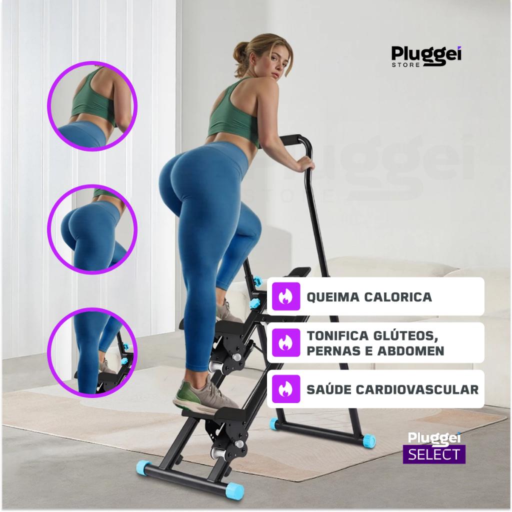 Máquina De Escalada Dobrável Até 130kg Com Display Lcd Simulador De Caminhada Fitness Casa
