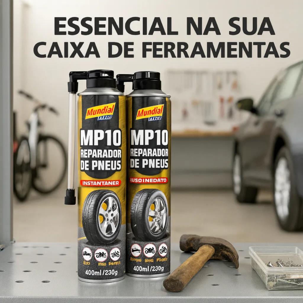 Kit 2 Reparador De Pneus Spray Instantâneo Carro Moto Bicicleta MP10 400ml