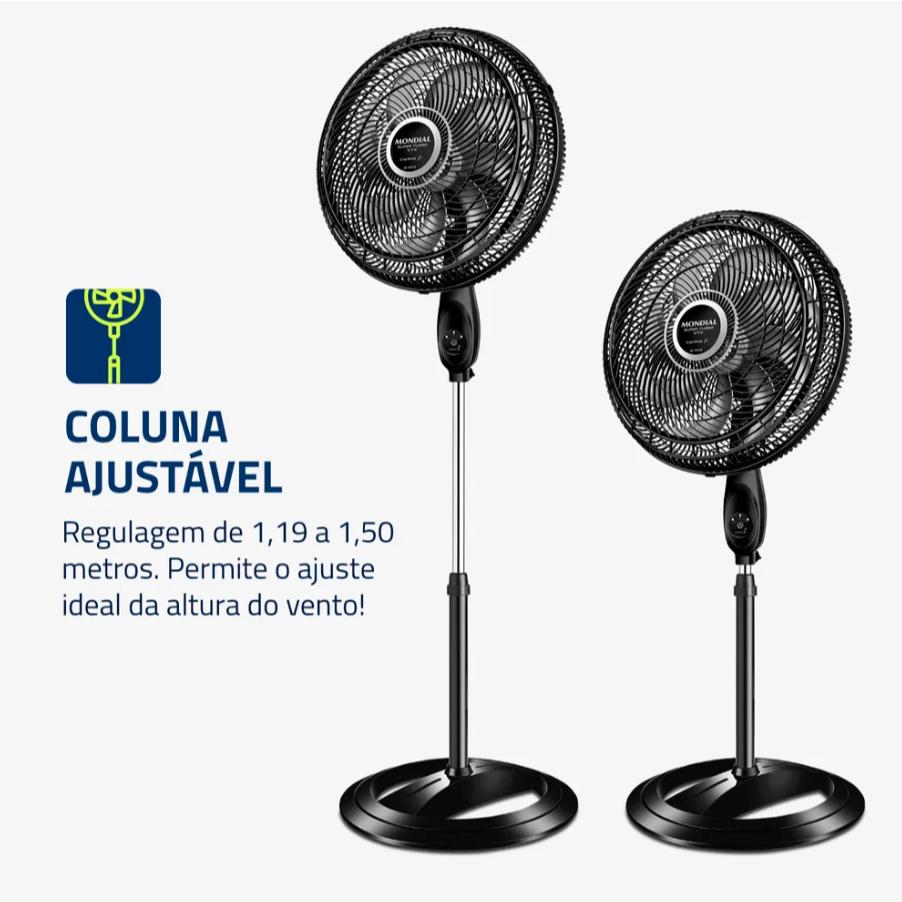 Ventilador Mondial 40cm Vtx-40c-8p-cr Super Turbo Tech Coluna