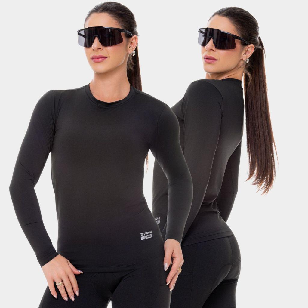 Kit 3 Camisas Blusas Femininas Manga Longa Proteção Solar Térmica Praia Verão