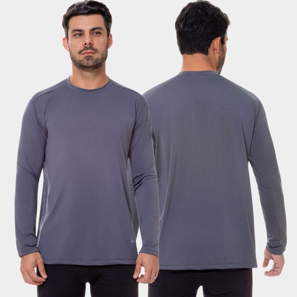 Kit 3 Camisas Masculina Manga Longa Proteção Solar Uv Térmica Segunda Pele Verão