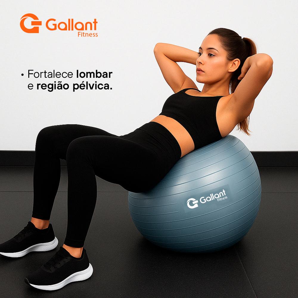 Bola De Pilates 55cm Yoga E Abdominal Com Bomba Gallant (gbp55aecba-az)