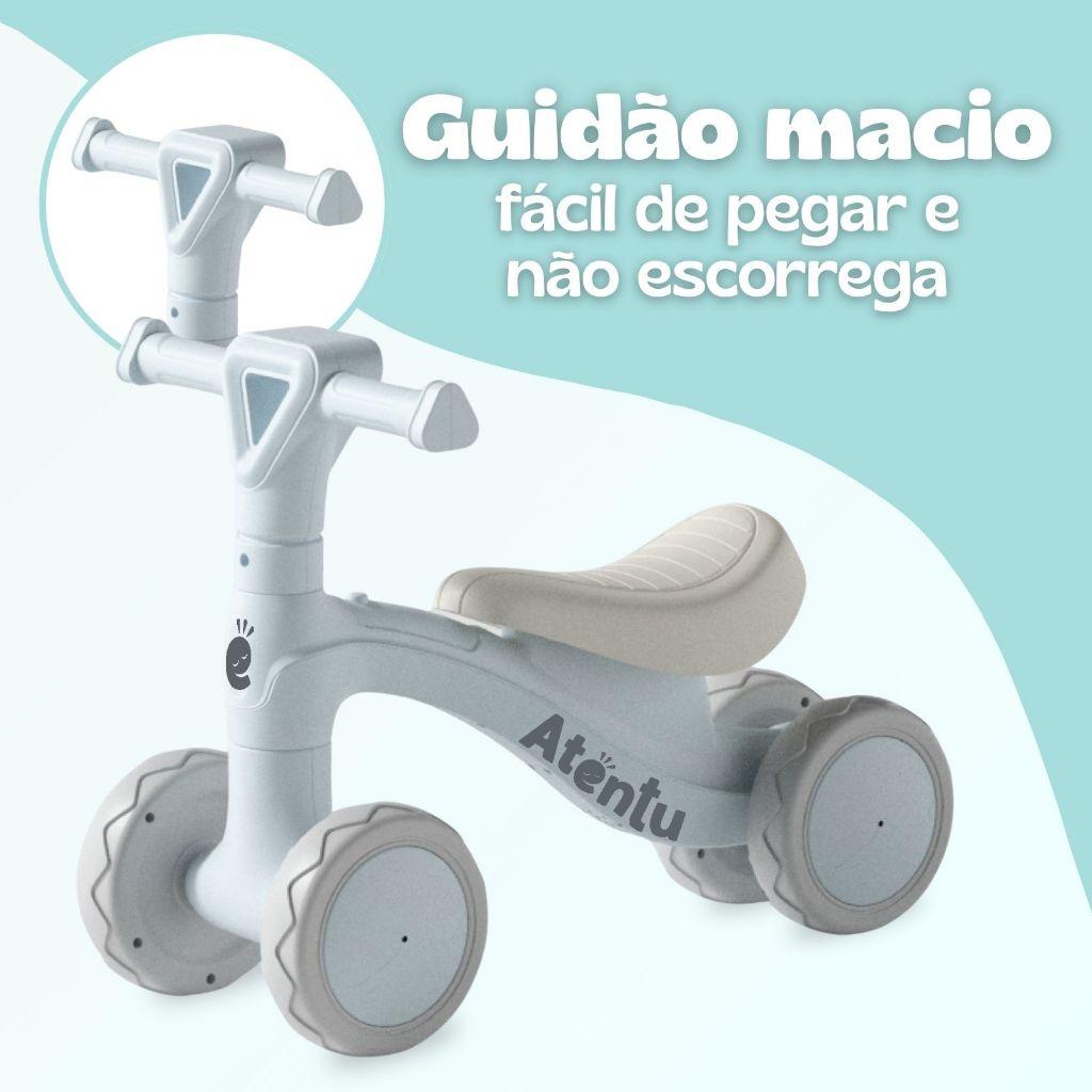 Bicicleta De Equilíbrio Infantil Sem Pedal Andador 4 Rodas Bebê Criança