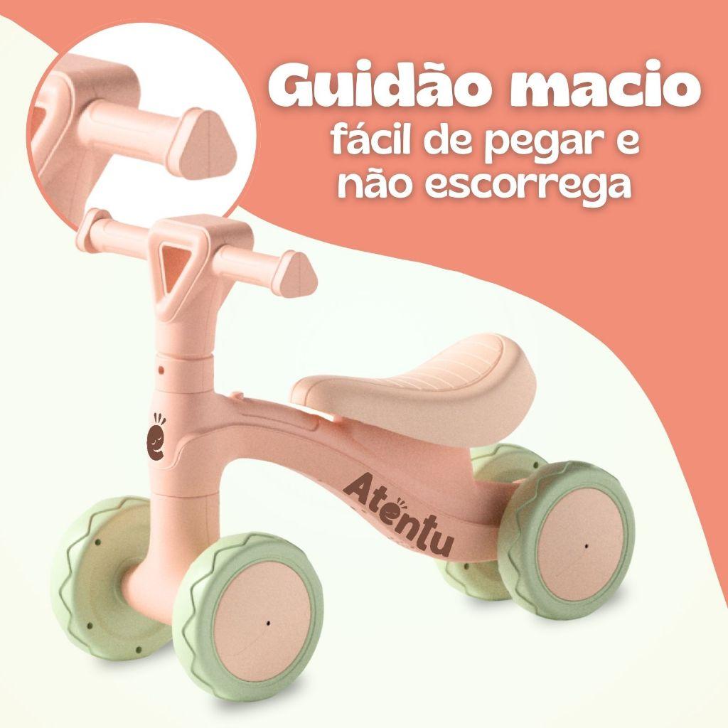 Bicicleta De Equilíbrio Infantil Sem Pedal Andador 4 Rodas Bebê Criança
