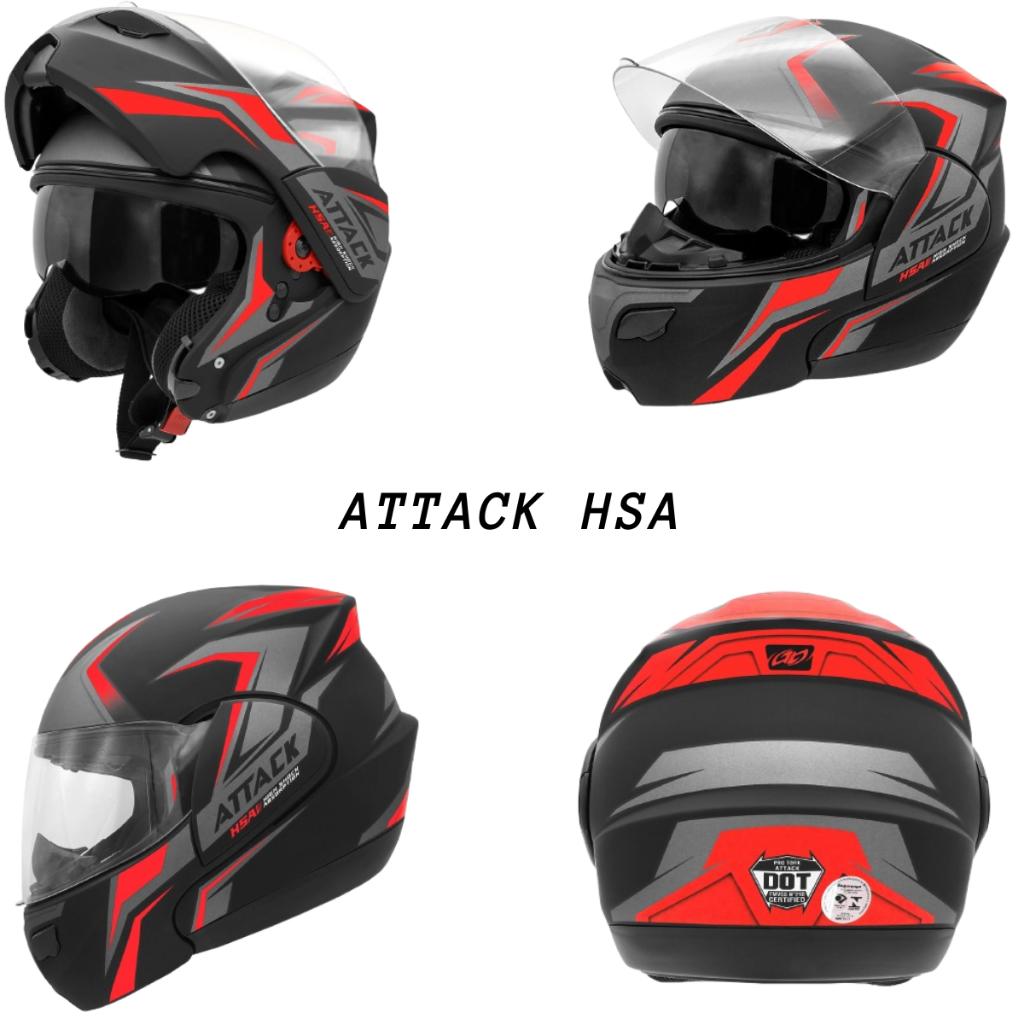 Capacete Robocop Escamoteável PRO Tork Attack Evo/Solid/Hsa/Elite Com Viseira Interna