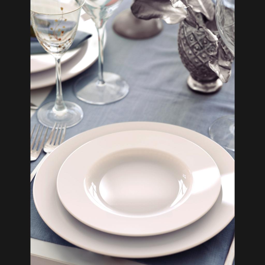 Kit De Pratos Fundo Raso Sobremesa Tramontina Elena Hotel Restaurante Porcelana