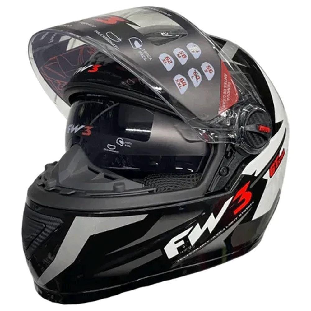Capacete Fechado FW3 Gtx Star Narigueira Alta + Viseira Interna Fumê