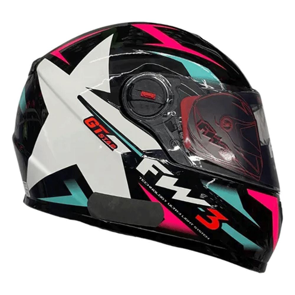 Capacete Fechado Feminino Masculino FW3 Gtx Star Com Óculos Interno