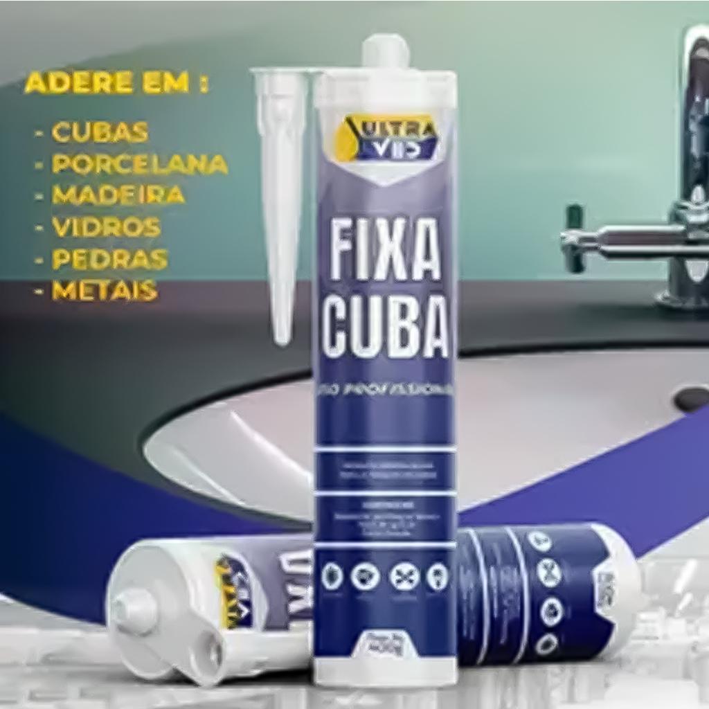 Adesivo Cola Para Fixar Cuba De Metal Granito Mármore 400g Selante Pu Acabamento Fixação Impermeável