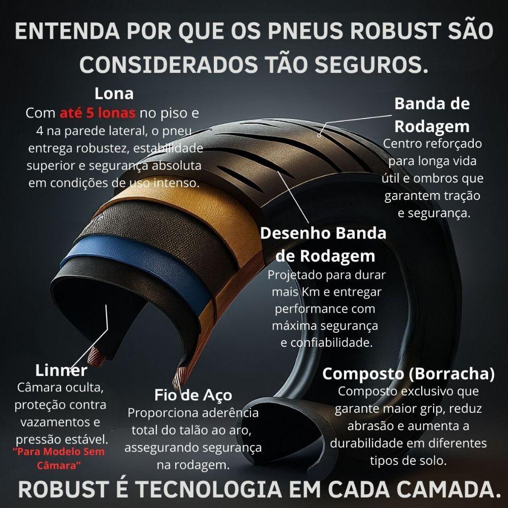 Pneu De Moto Aro 14 Traseiro 80/100-14 Rychlost Rbt 108 Sem Camara Robust