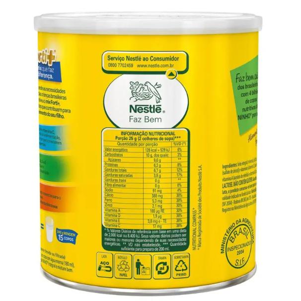 Leite Em Pó Integral Ninho Nestlé 380g A Partir De 1 Ano