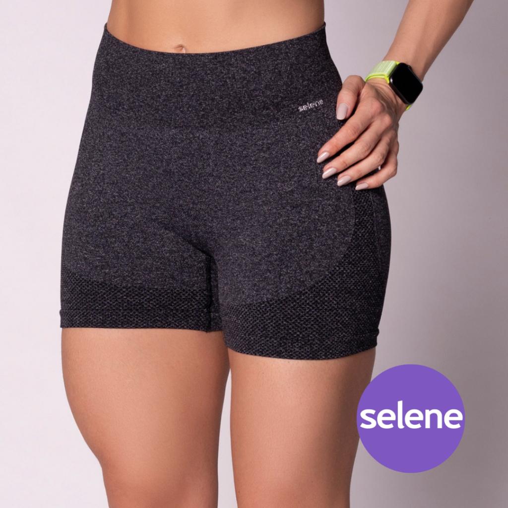 Short Fitness Selene Feminino Push Up Sem Costura Zero Transparência 20924.001