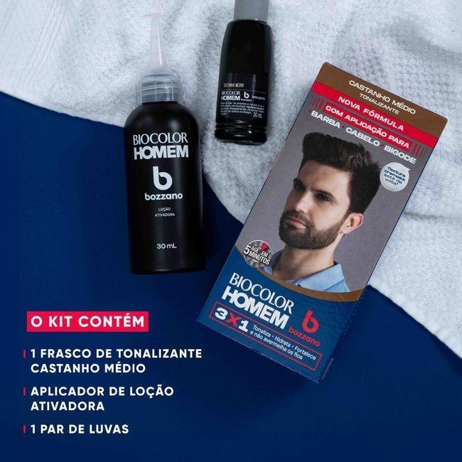 Tinta De Cabelo Bozzano Biocolor Homem Castanho Médio