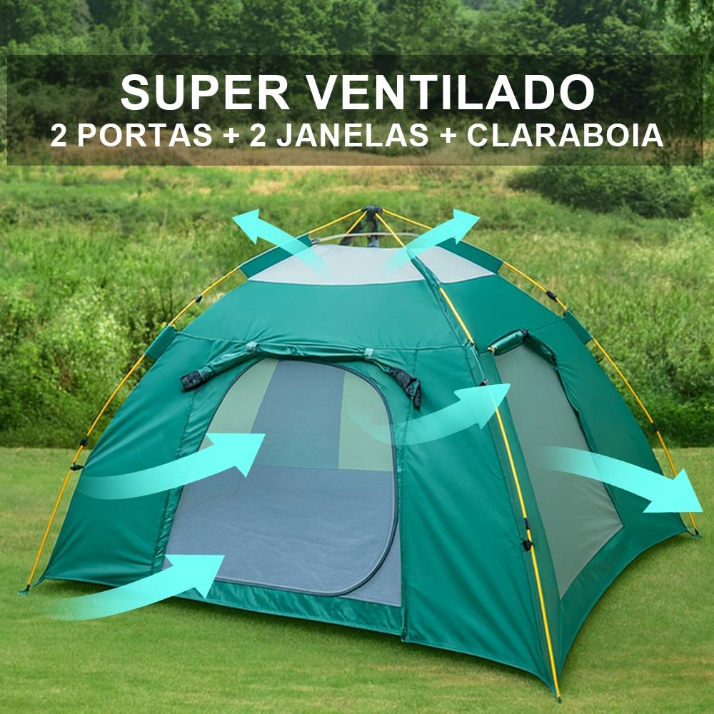 Barraca Camping 4 Pessoas Automatica Upf50+ Impermeavel 1500mm 215 145cm Forestdog