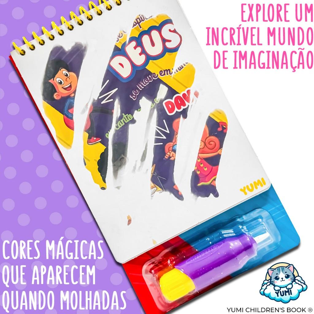 Livro Infantil Surpresas Com Água 3 Palavrinhas Pinta Com Água Histórias Da Bíblia Acompanha Pincel