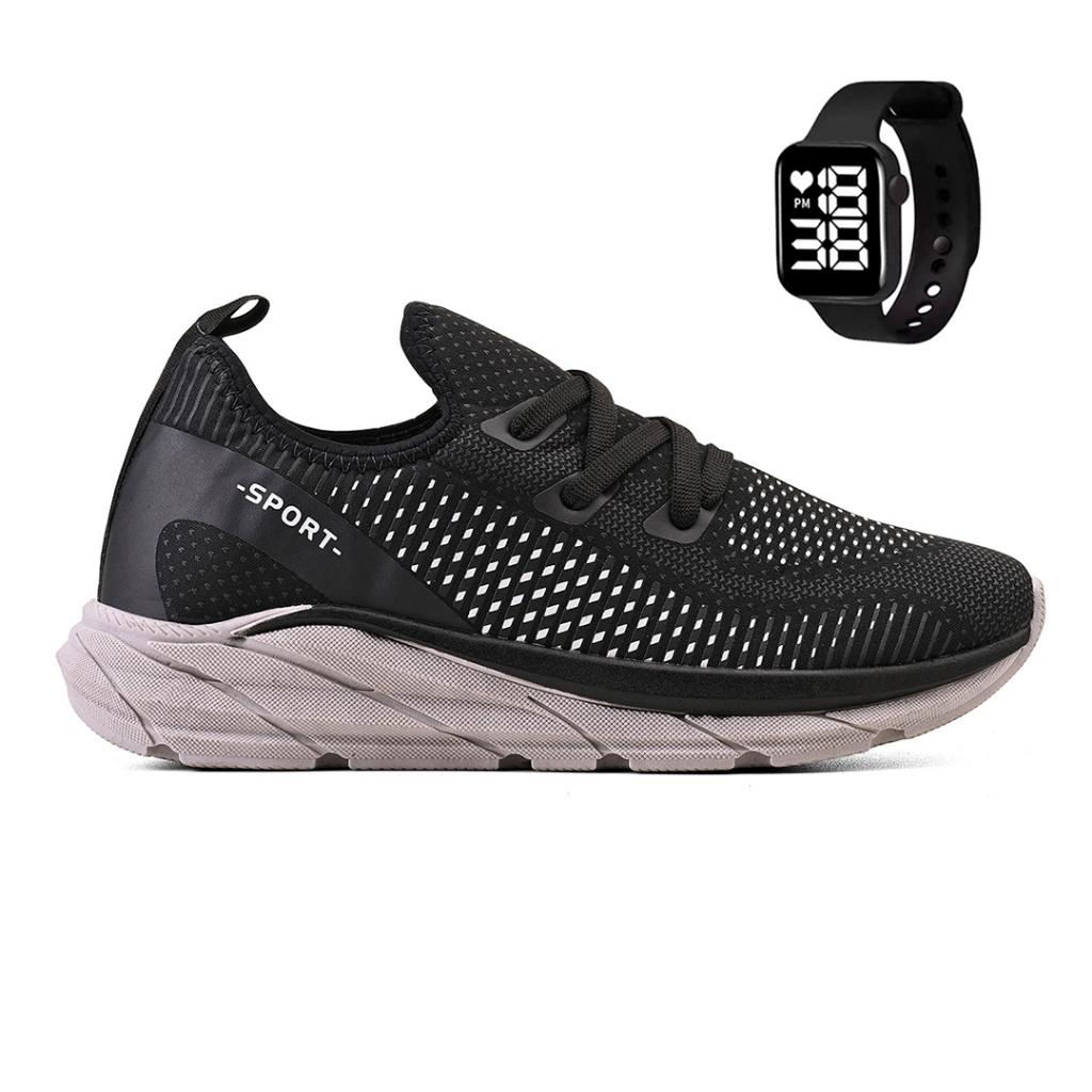 Tenis Meia Masculino Feminino Esportivo Treino Academia Light Sport + Relogio