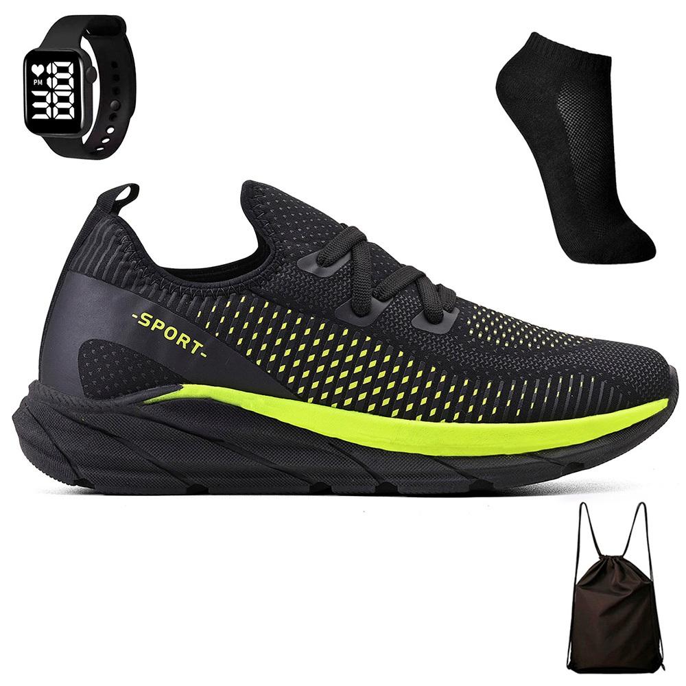 Tenis Meia Masculino Feminino Esportivo Treino Academia Light Sport + Mochila Bag + Meia E Relogio
