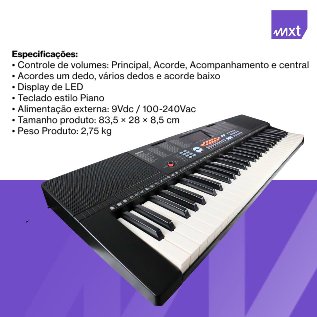 Teclado Musical 61 Teclas + Capa + Suporte Teclado