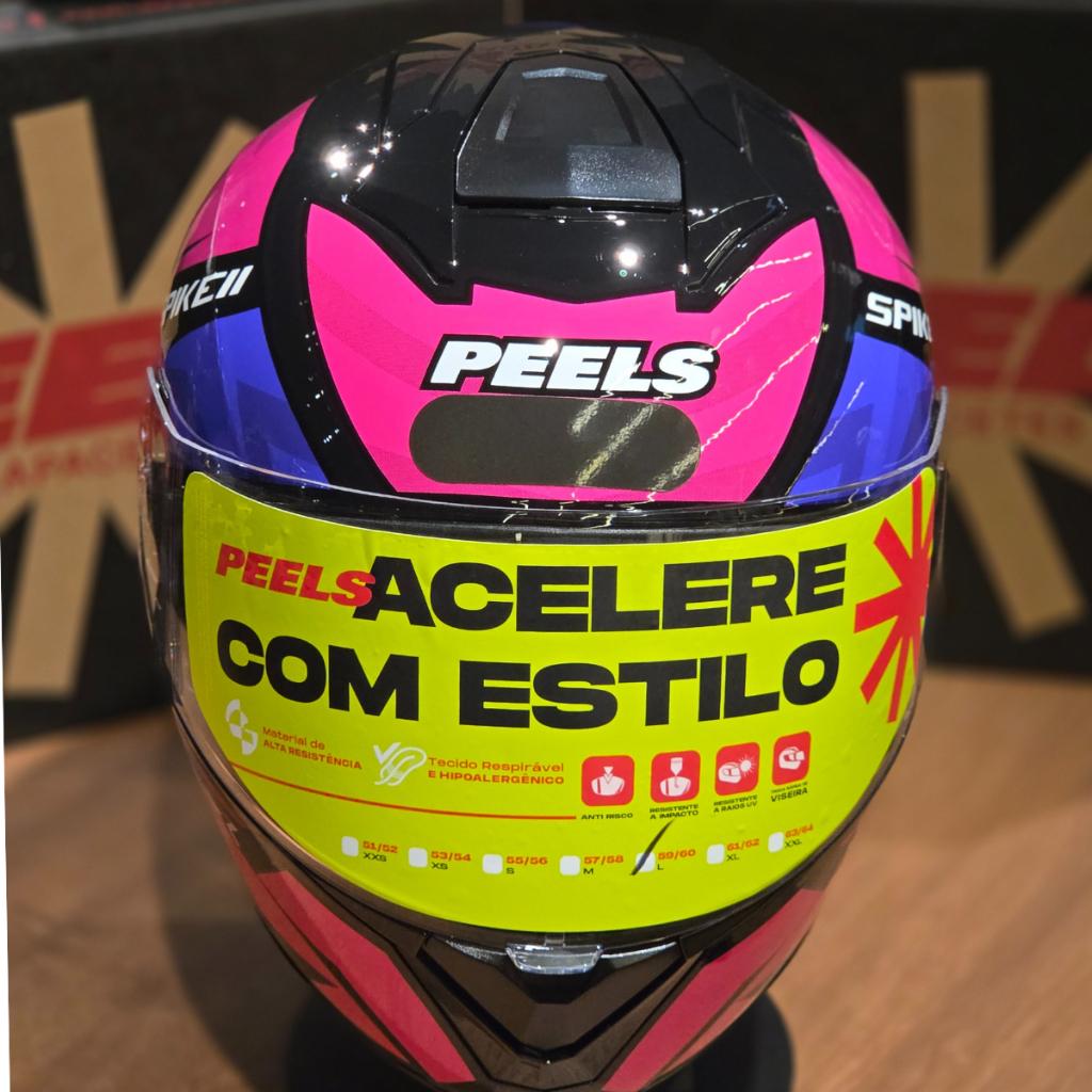 Capacete Fechado Spike Ii 1ST Preto Pink Peels
