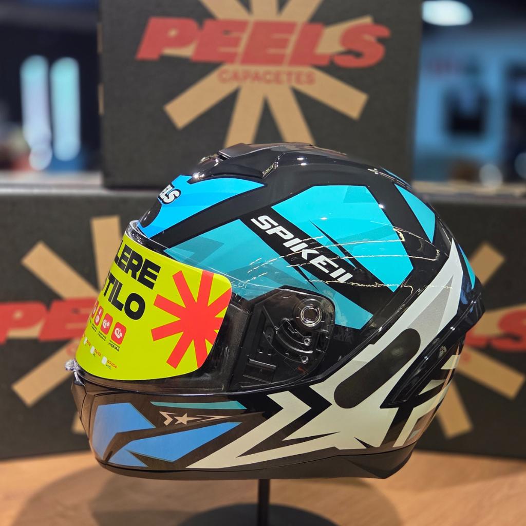 Capacete Fechado Spike Ii 1ST Preto Verde Água Peels