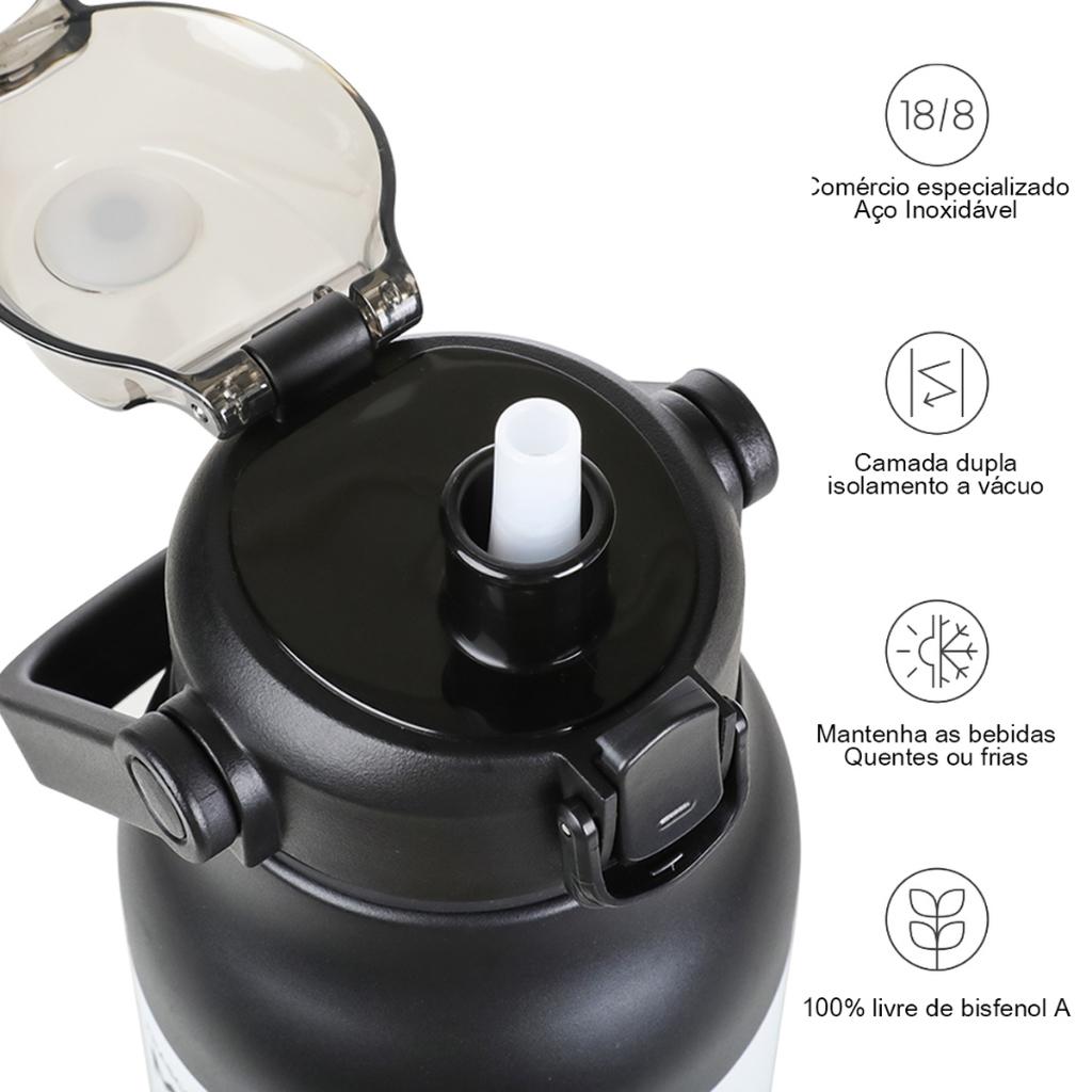 Modus Garrafa De Água Isolada A Vácuo De Aço Inoxidável 1700ml Garrafa Térmica Com Canudo