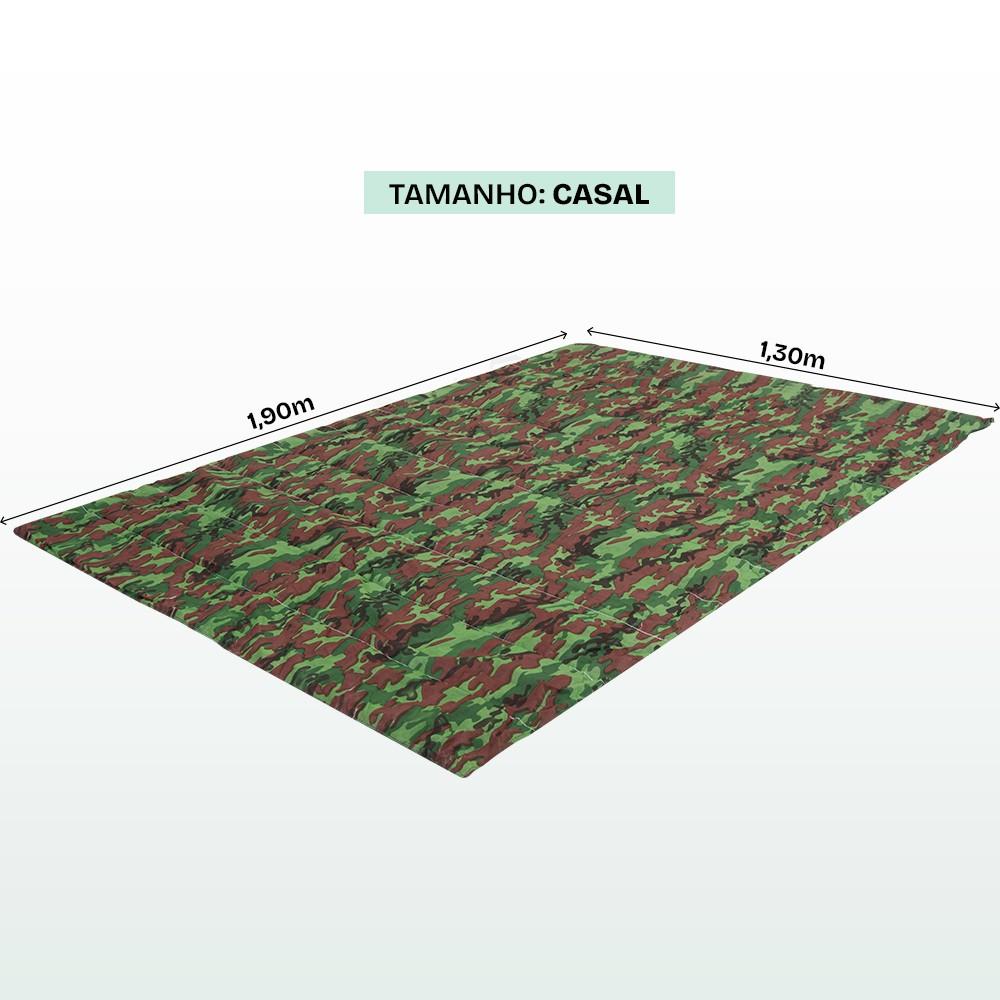 Colchonete Acampamento Camping Casal Pesca Retiro Ginástica Camuflado 190x130cm Emcompre