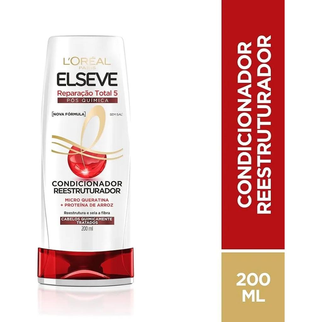 Kit Elseve Reparação Total 5 - Shampoo + Cond + Creme P/Pentear - 3 Itens