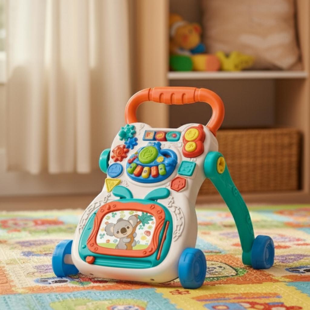 Andador De Empurrar Didático Educativo Musical Com Luz Rodinhas Divertido