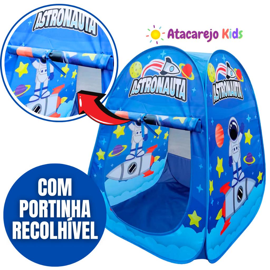 Barraca Infantil Cabana Toca Com Bolinhas Dobrável Menino Astronauta