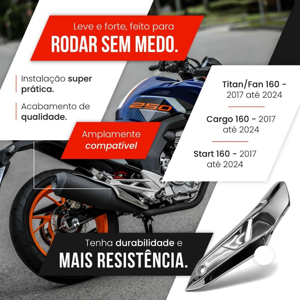 Protetor Escapamento Escape Cb Twister 250 Cromado Adaptado Titan Fan 160 Moto