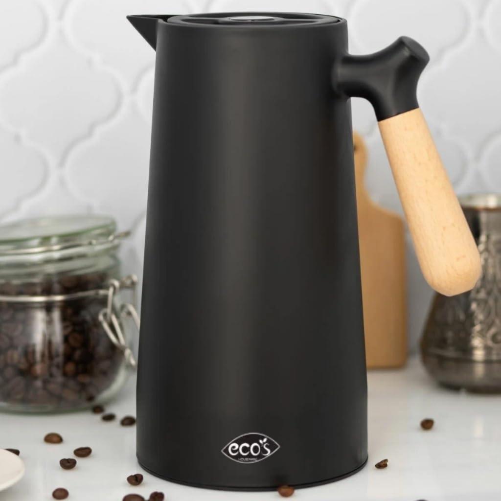 Garrafa Térmica Café Chá 1 Litro Cabo Madeira Ecos Wood